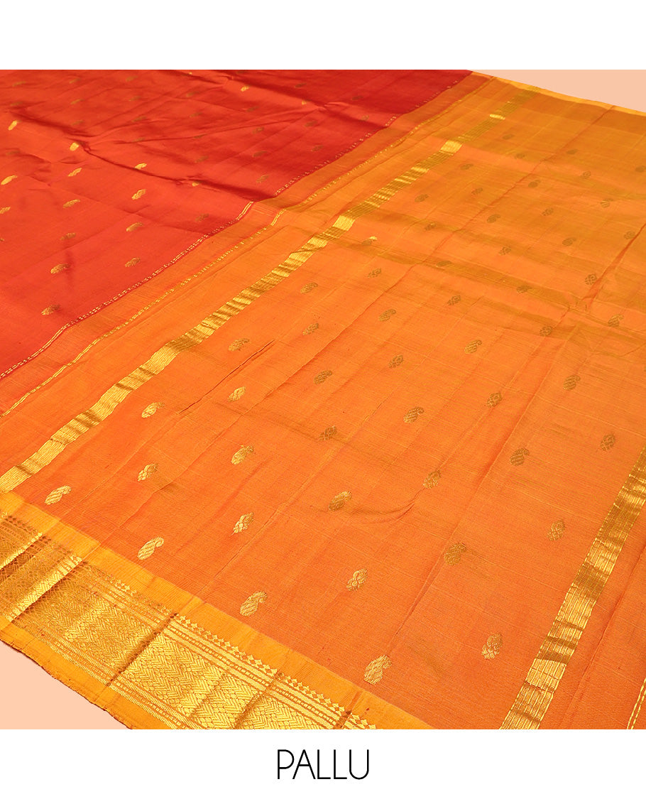 Rust Kanchipuram Silk Saree