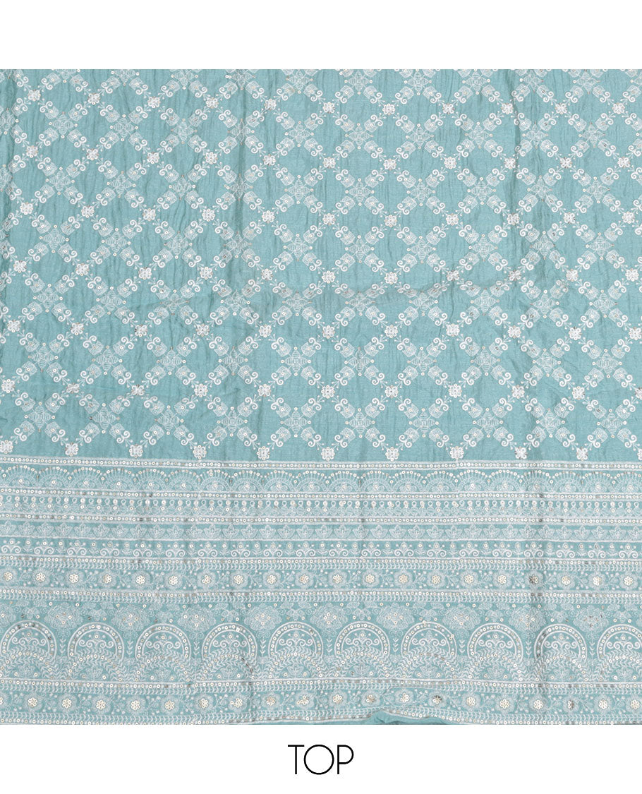 Blue Shimmer Vichitra Silk Material Chudidar Set