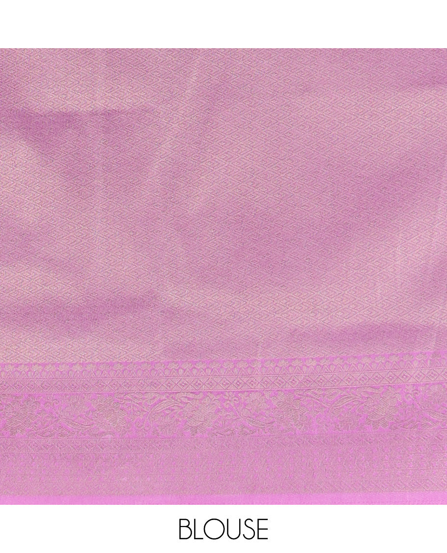 Lavender zig zag antique zari design softy silk saree with antique design border & rich pallu