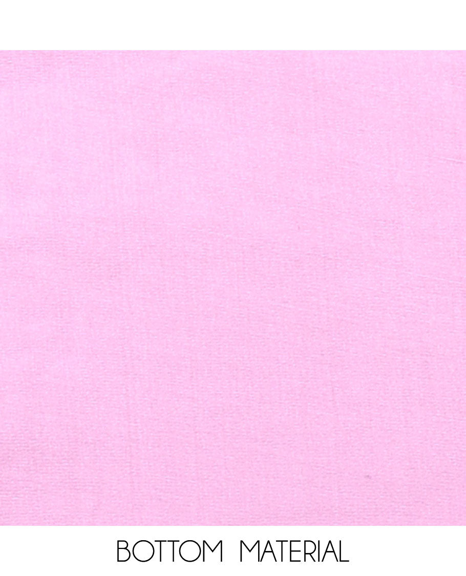 Pink jewllery antique neck handwork fendy organza chudidhar material set with santoon material pants & one side hanwork dupatta