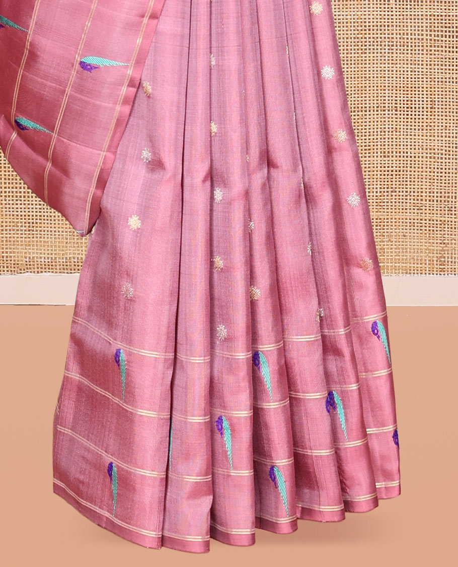 Pink Venkatagiri Silk Saree