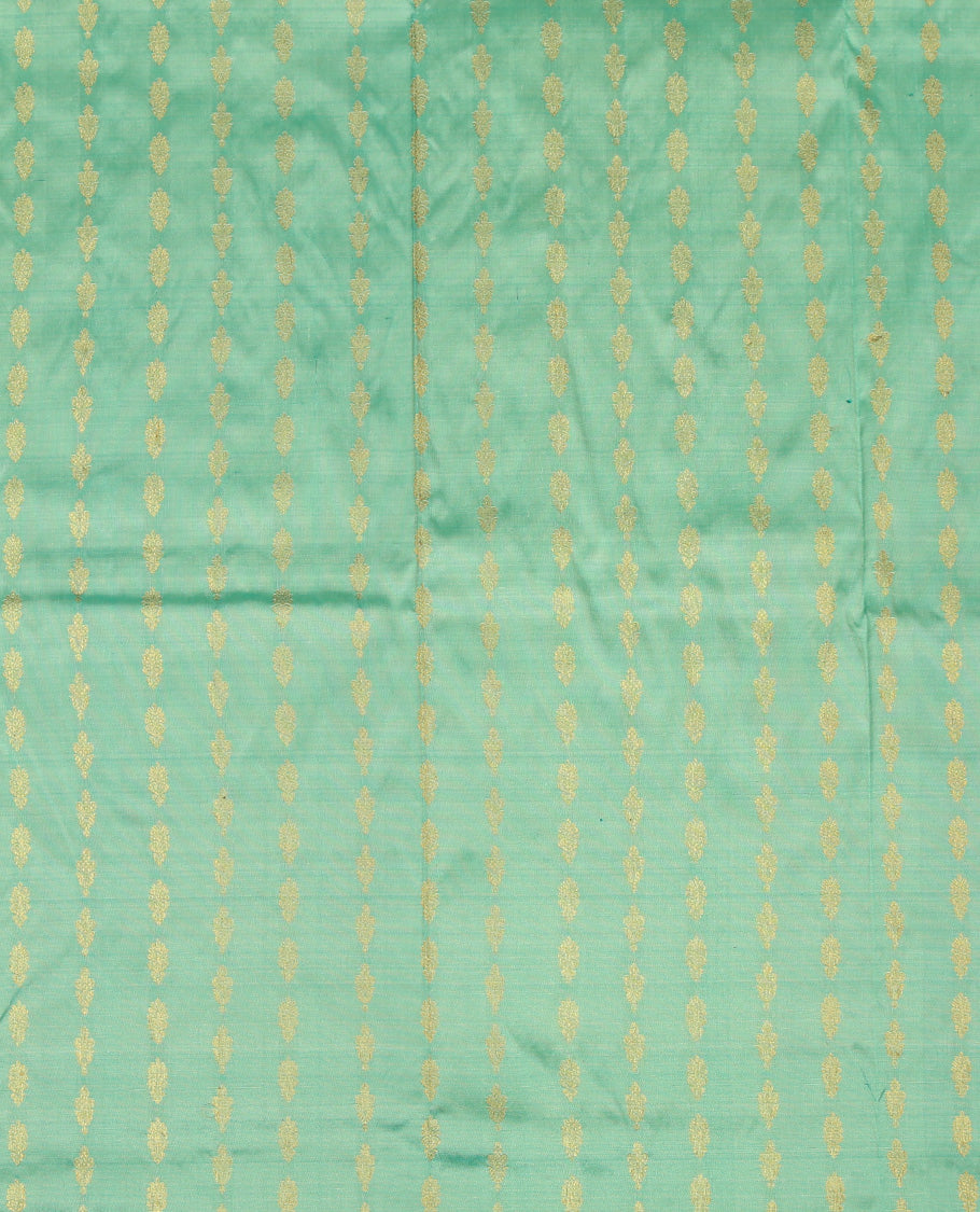 Green Pure Silk Navarathna Pavadai Material Set