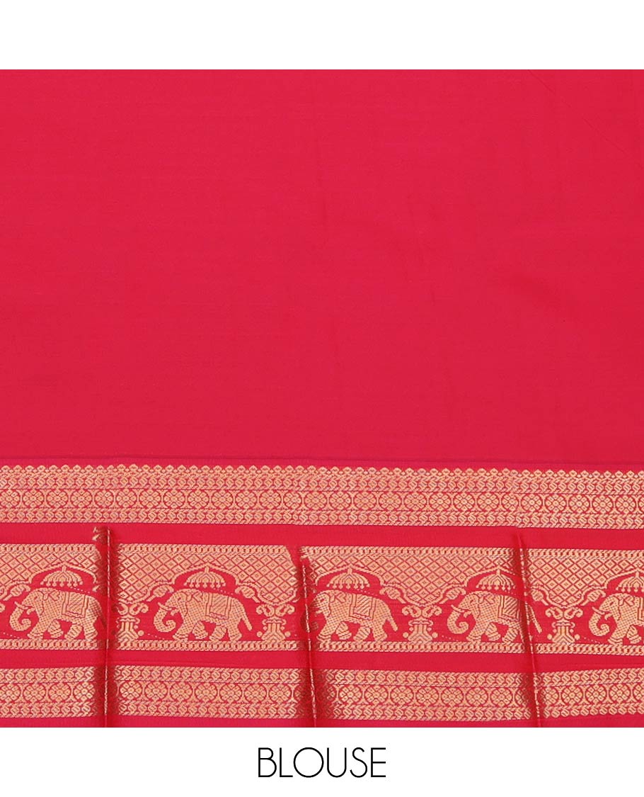 Blue Budget Silk Saree, Adorned with Zari Buttas All Over Its Body, Complemented by a Contrast Traditional Zari Design Border, Grand Pallu of Jaal Designs, and Paired with a Contrast Blouse