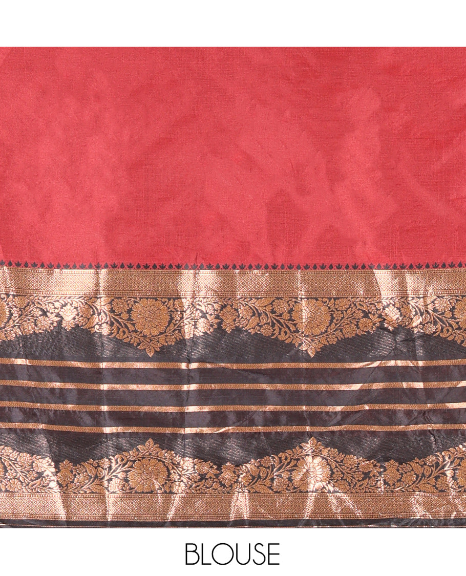 Maroon Semi-Silk Half-Saree