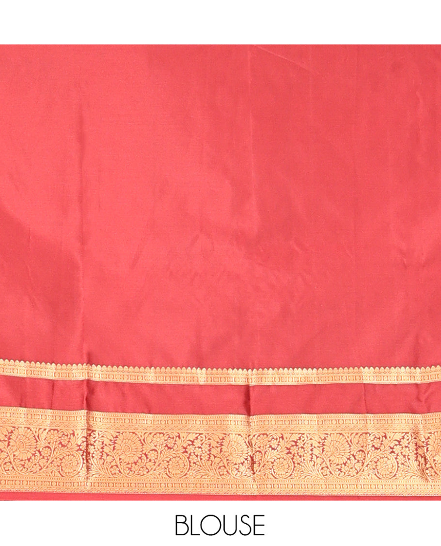 Red Zari Buttas Gift Saree