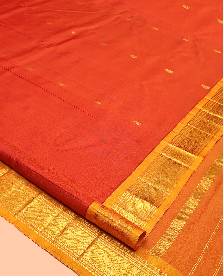 Rust Kanchipuram Silk Saree