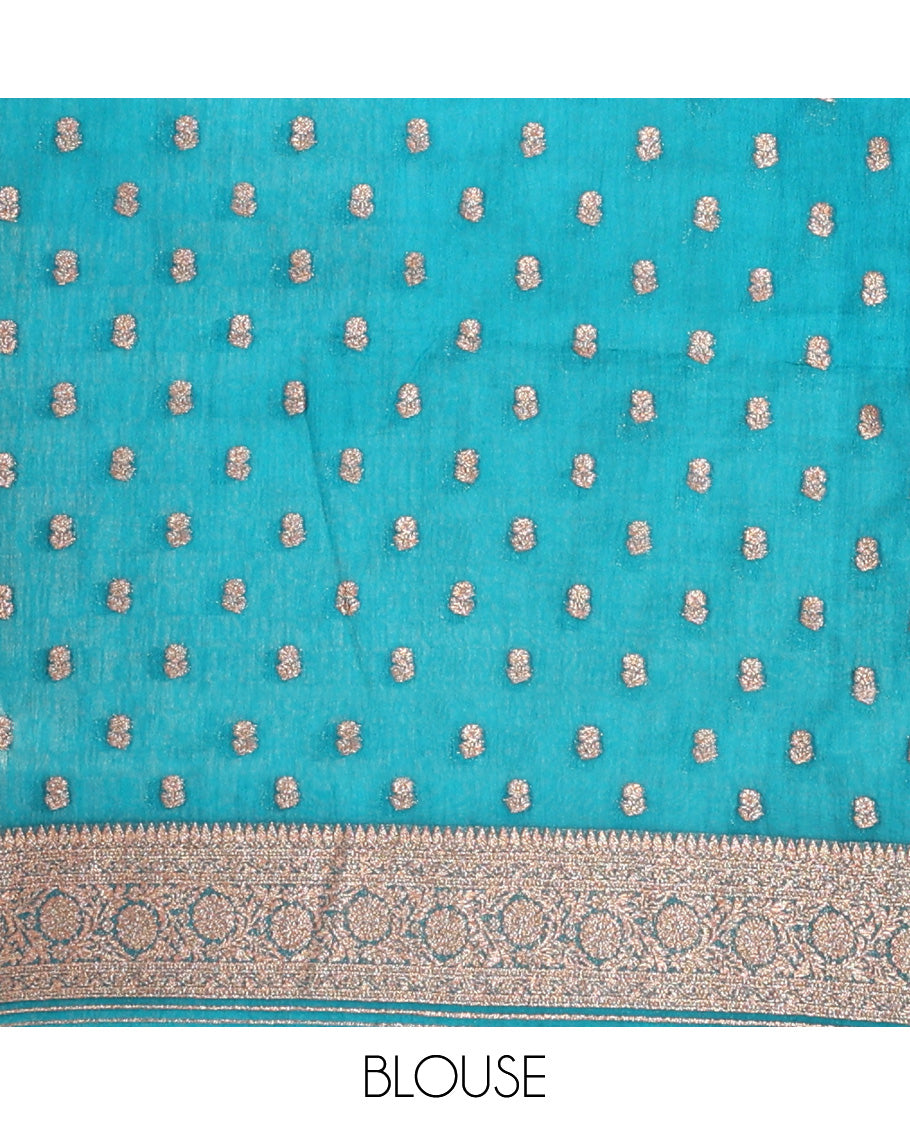 Blue Fancy Crepe Saree