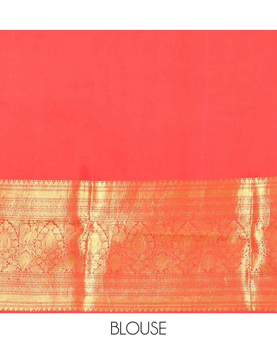 Blue human, animal design kalamkari silk saree with contrast intricate zari design border & floral jaal design pallu