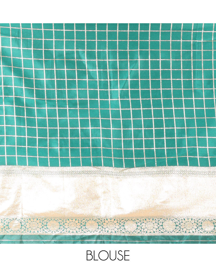 Bottle Green Semi-Silk Half-Saree