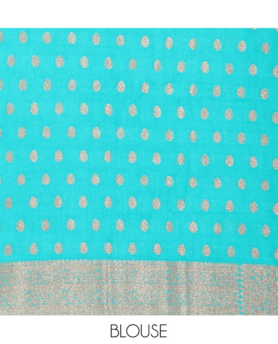 Blue Fancy Crepe Saree