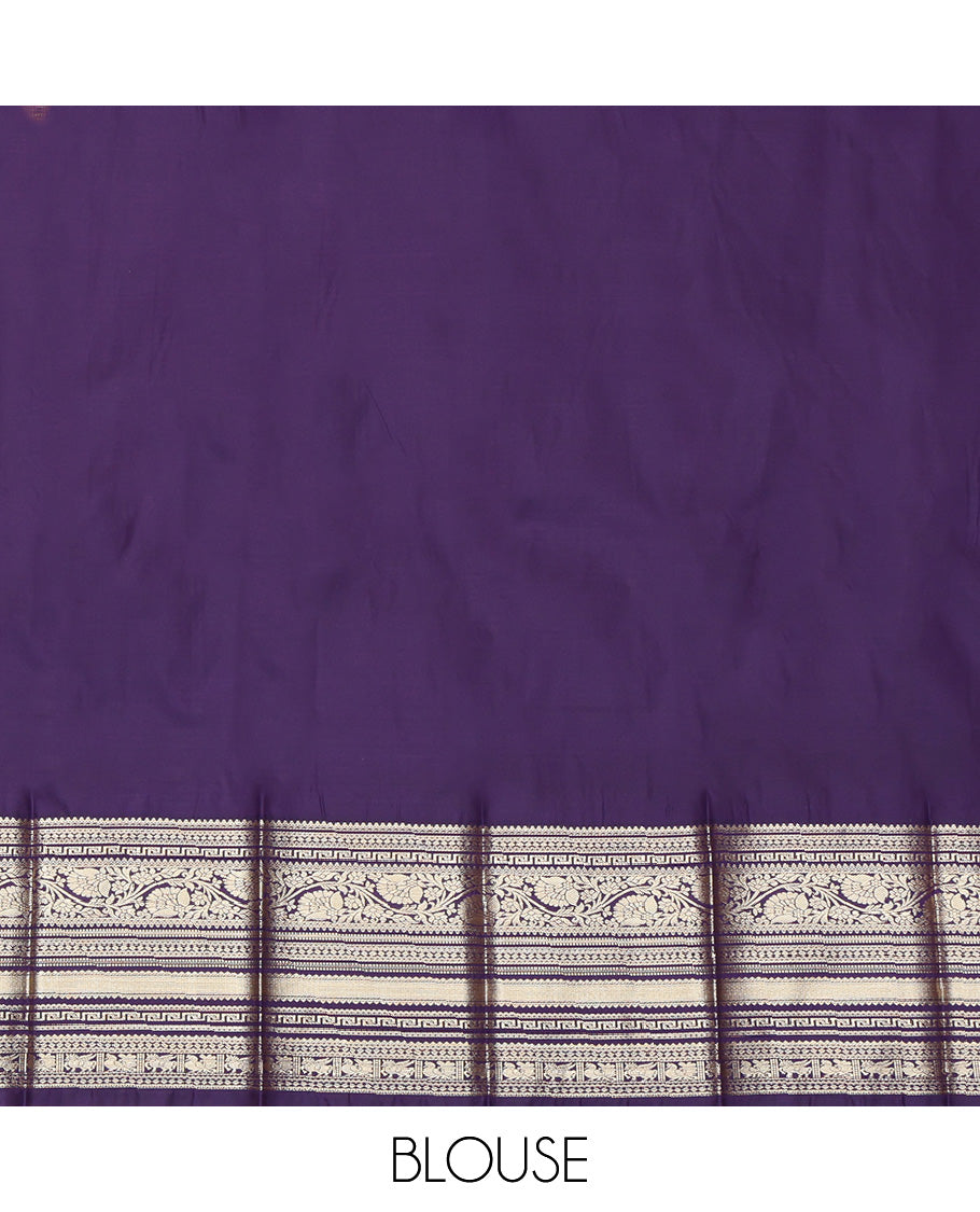 Orange Peacock Buttas Budget Silk Saree