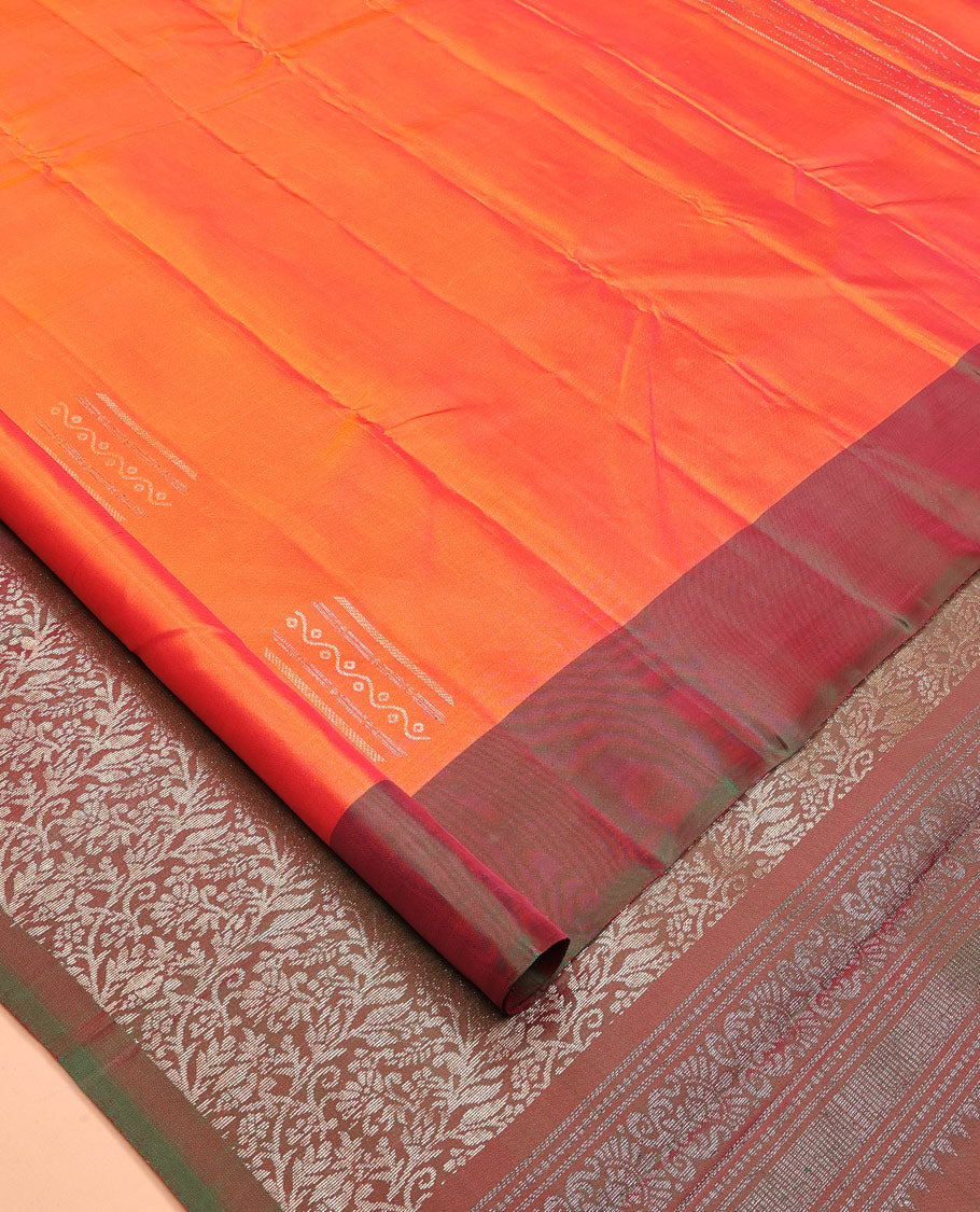 Orange Mayuri Lite Silk Mix Saree