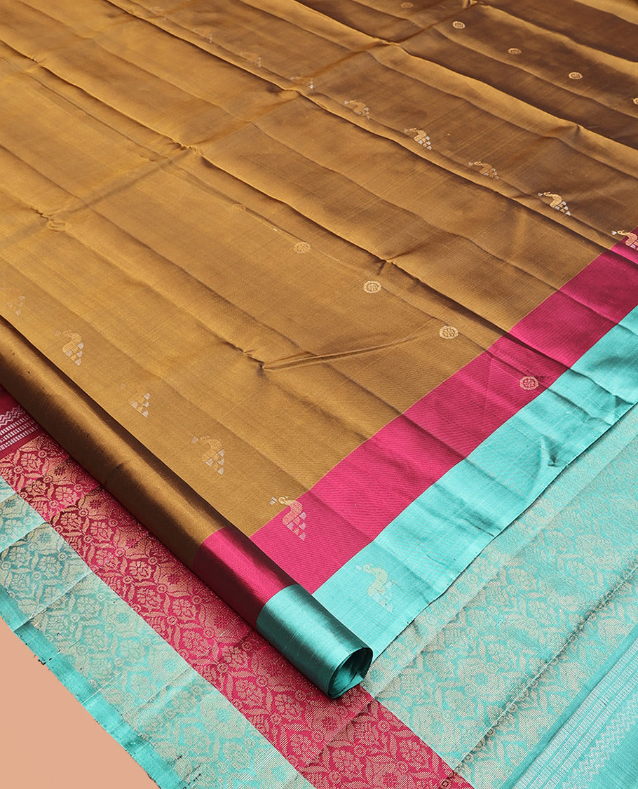 Brown Mayuri Lite Silk Mix Saree