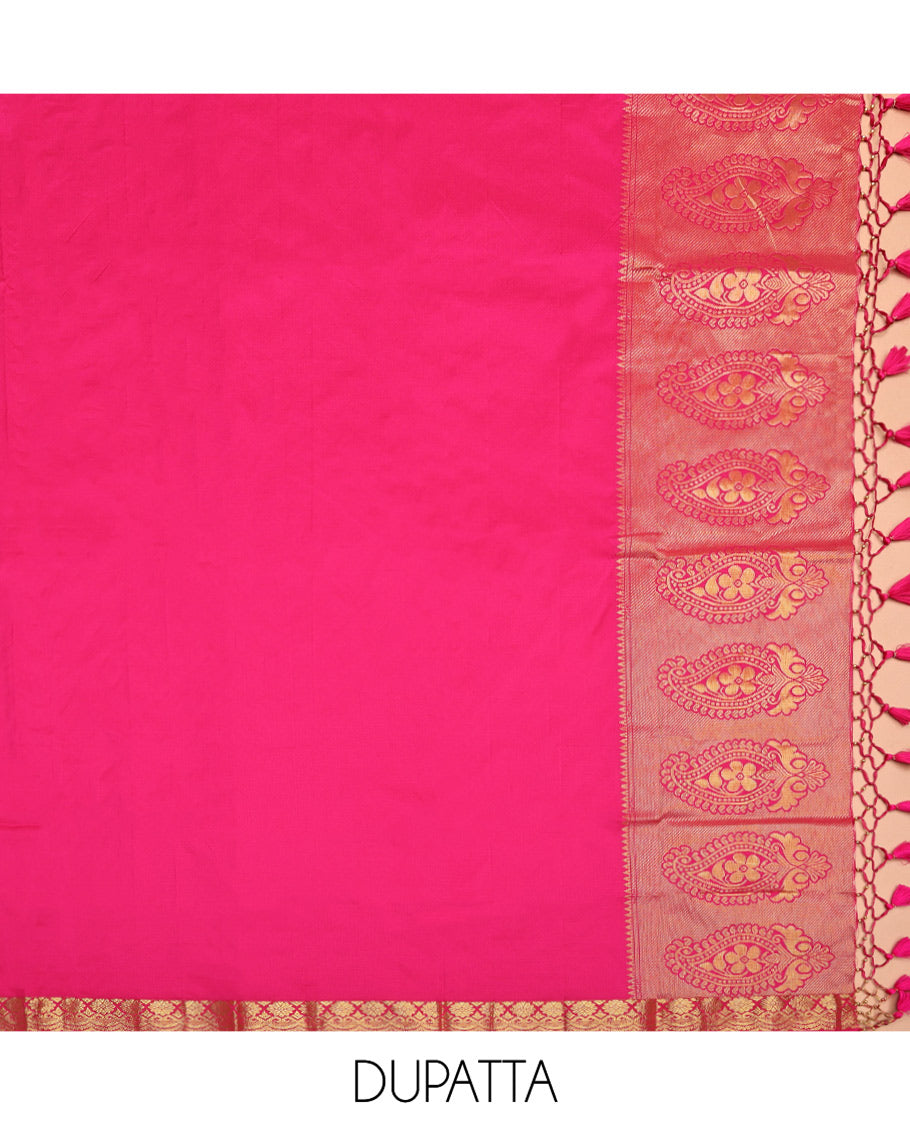 Turquoise Art Silk Half-Saree