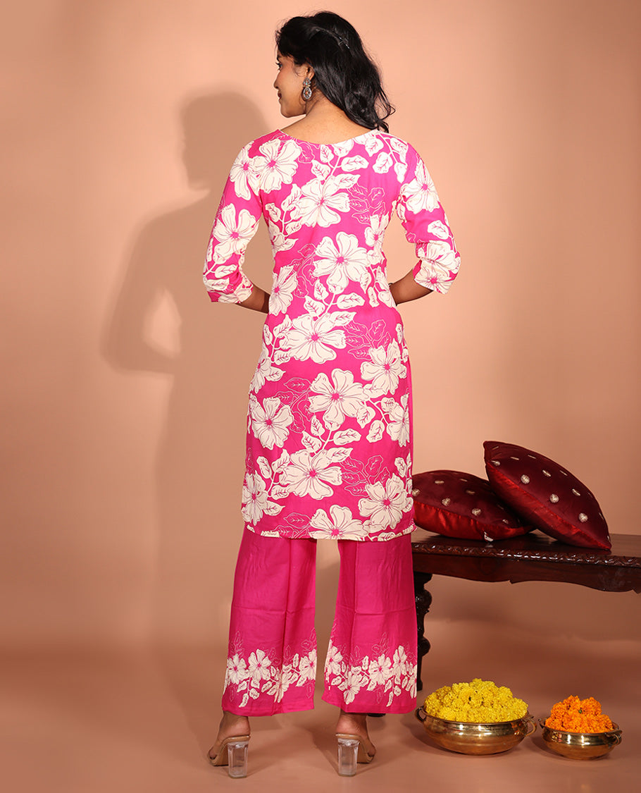 Pink Rayon Readymade Suit