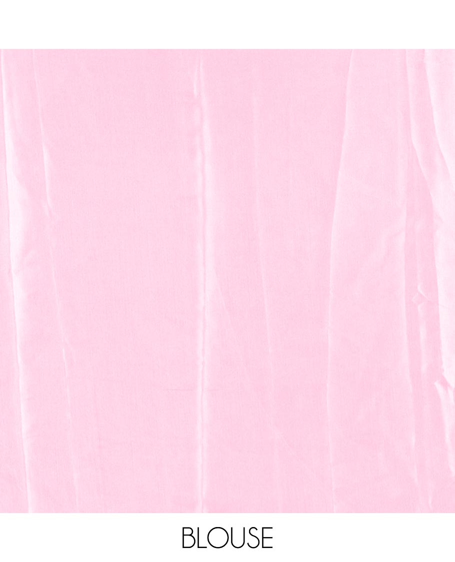 Borderless Baby Pink and Grey Satin Crepe Saree Enthralled with Ombre-Style Tri-Colors and Paired with a Matching Blouse