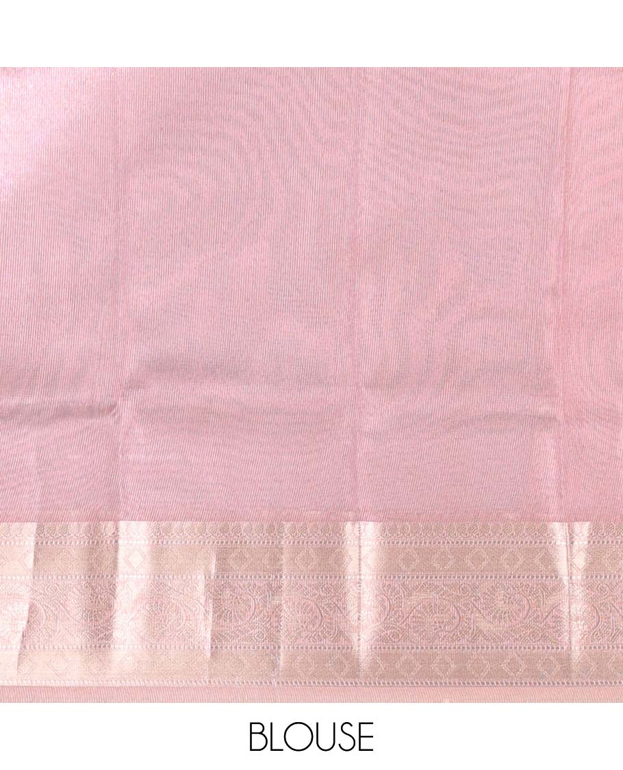Purple tissue saree with self zari design border & intricate zari design pallu