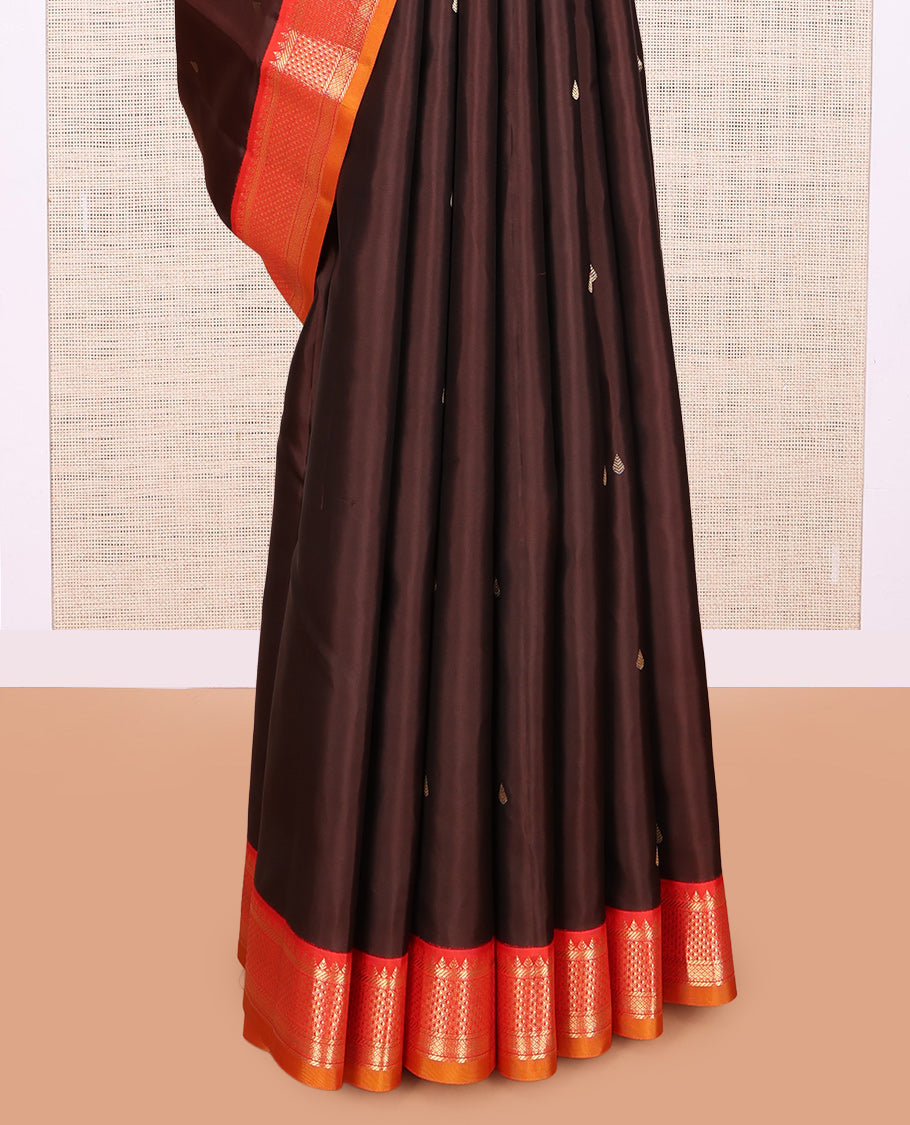 Brown Kanchipuram Silk Saree