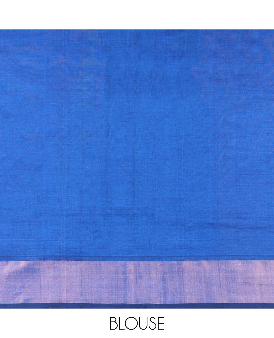 Orange checked design kuppadam silk saree, plain border & contrast pallu of stripes & buttas