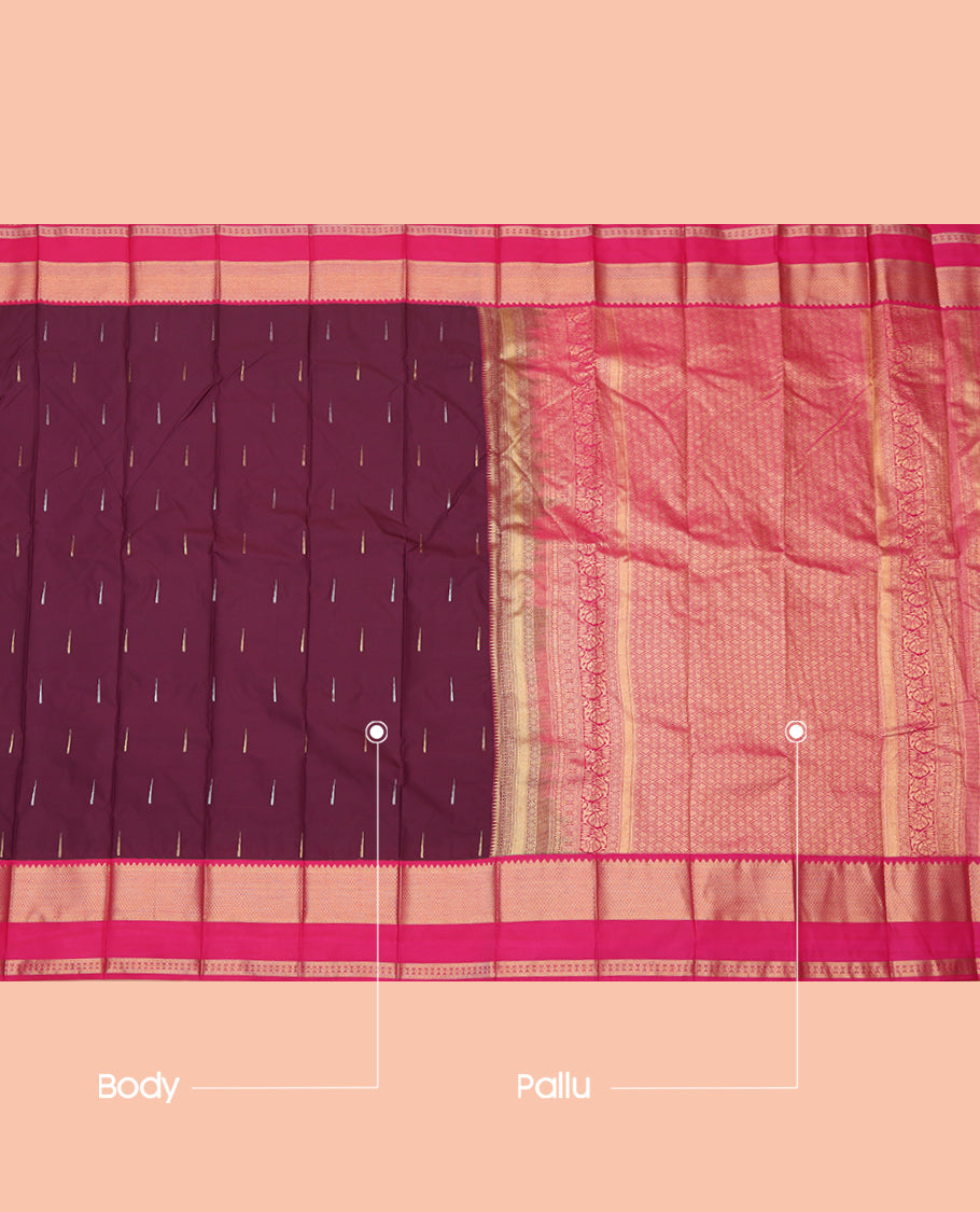 Purple Rettai Pattu Border Budget Silk Saree