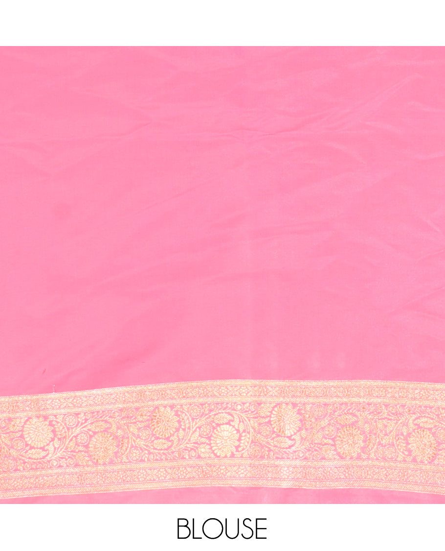 Pink Banaras Nylon Saree
