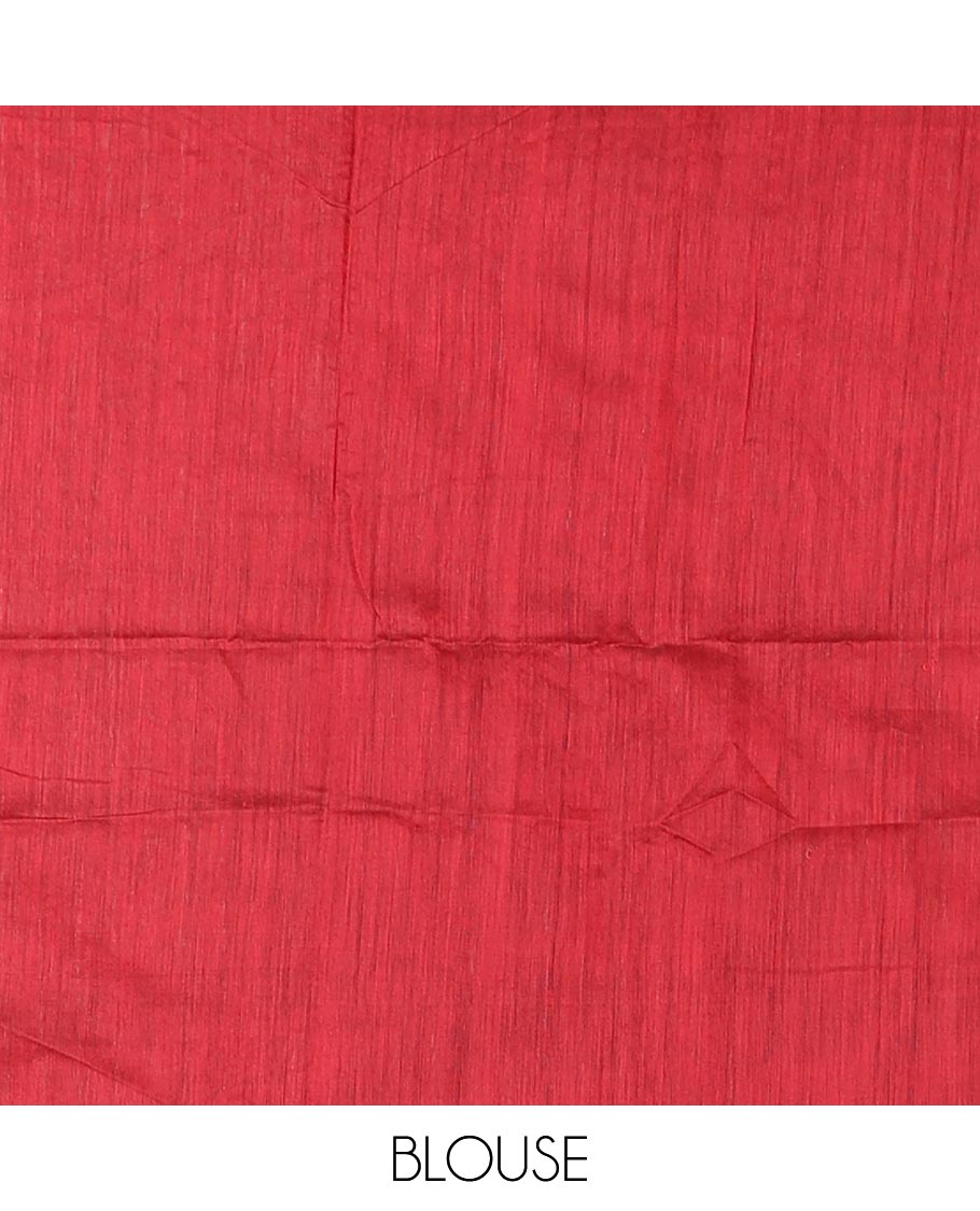 Borderless maroon zari vertically striped khadi mul cotton saree, gleaming zari pallu and a matching blouse