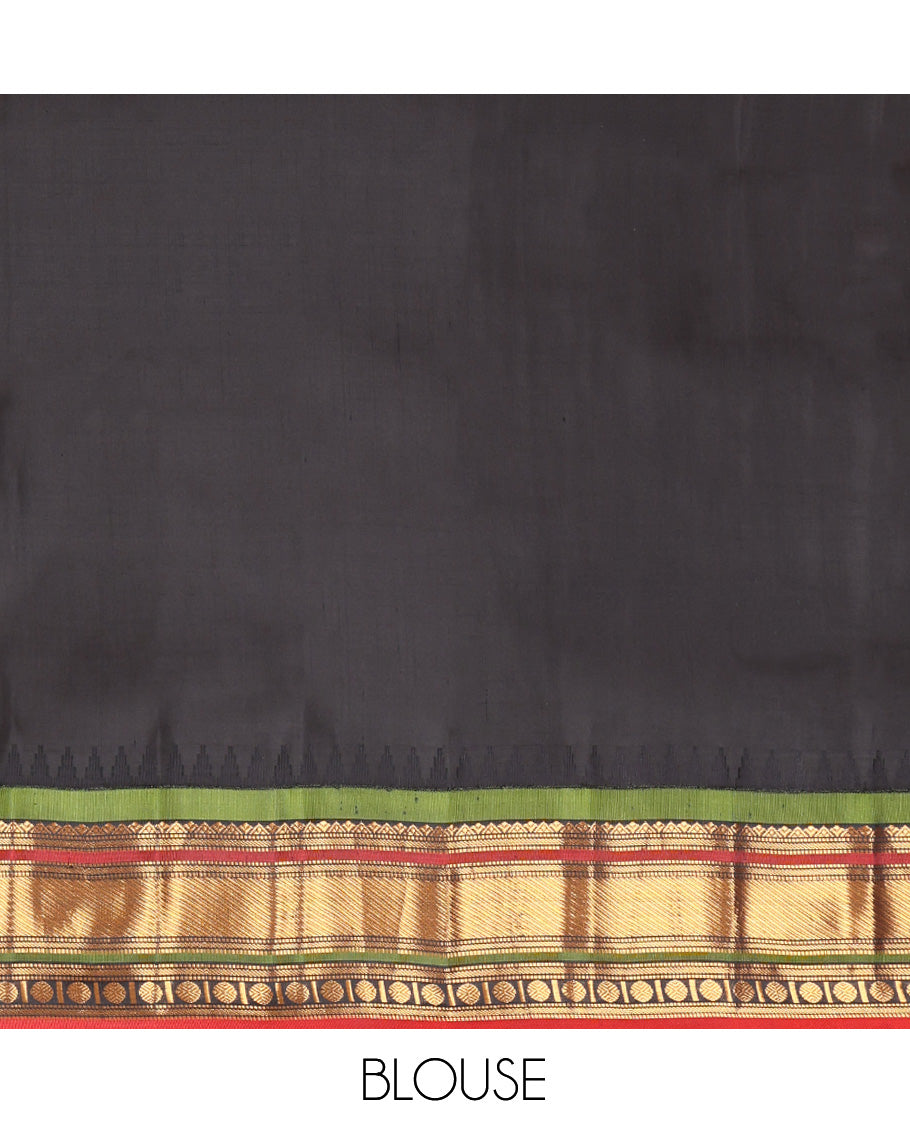 Yellow Gadwal Silk Saree