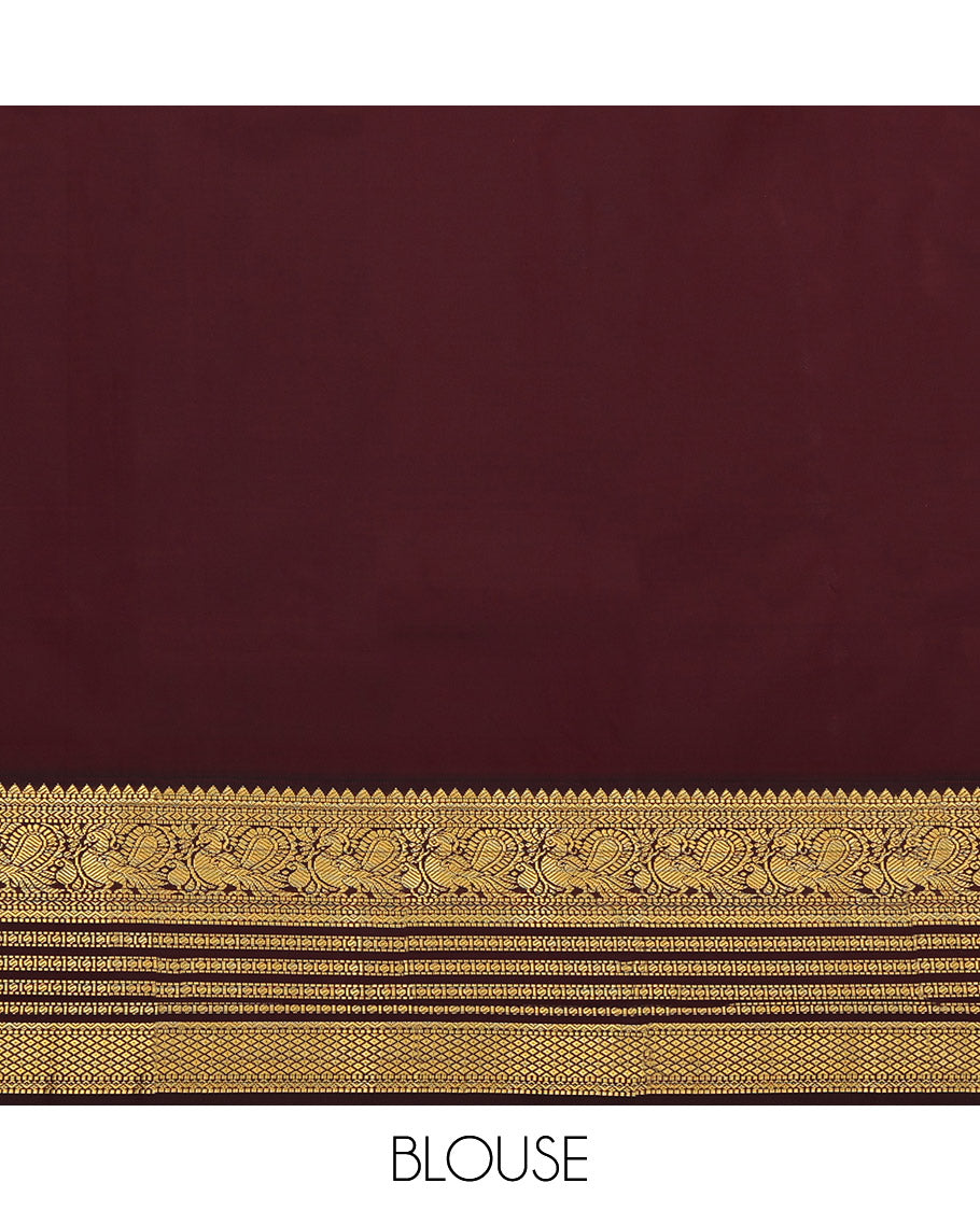 Yellow Budget Silk Saree, Sparsely Woven with Zari Buttas, Complemented by Contrast Traditional Zari Border, Grand Pallu and a Contrast Blouse