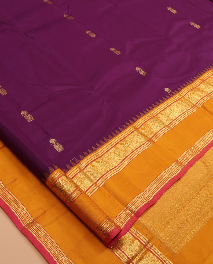 Purple Kanchipuram Silk Saree