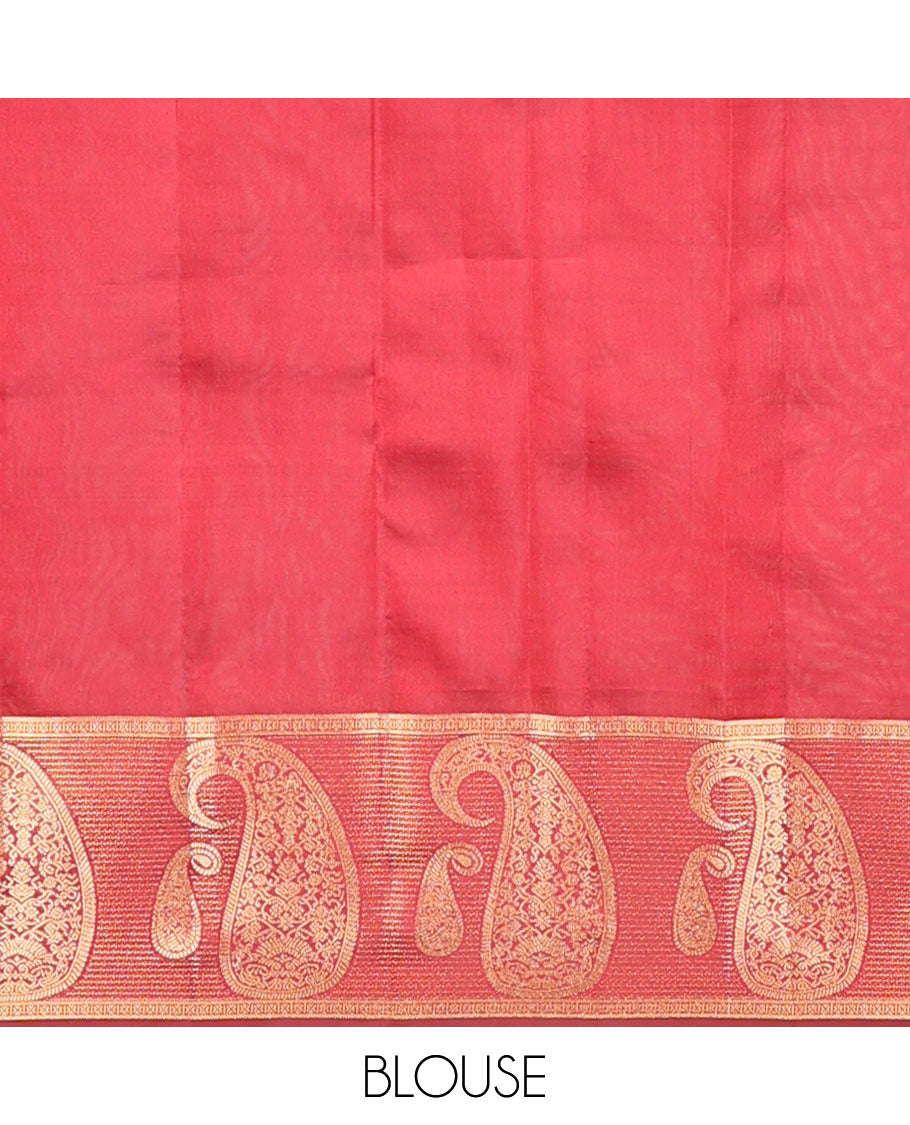 Light blue round buttas vasundhara elite silk saree with self intricate zari design border & floral design pallu