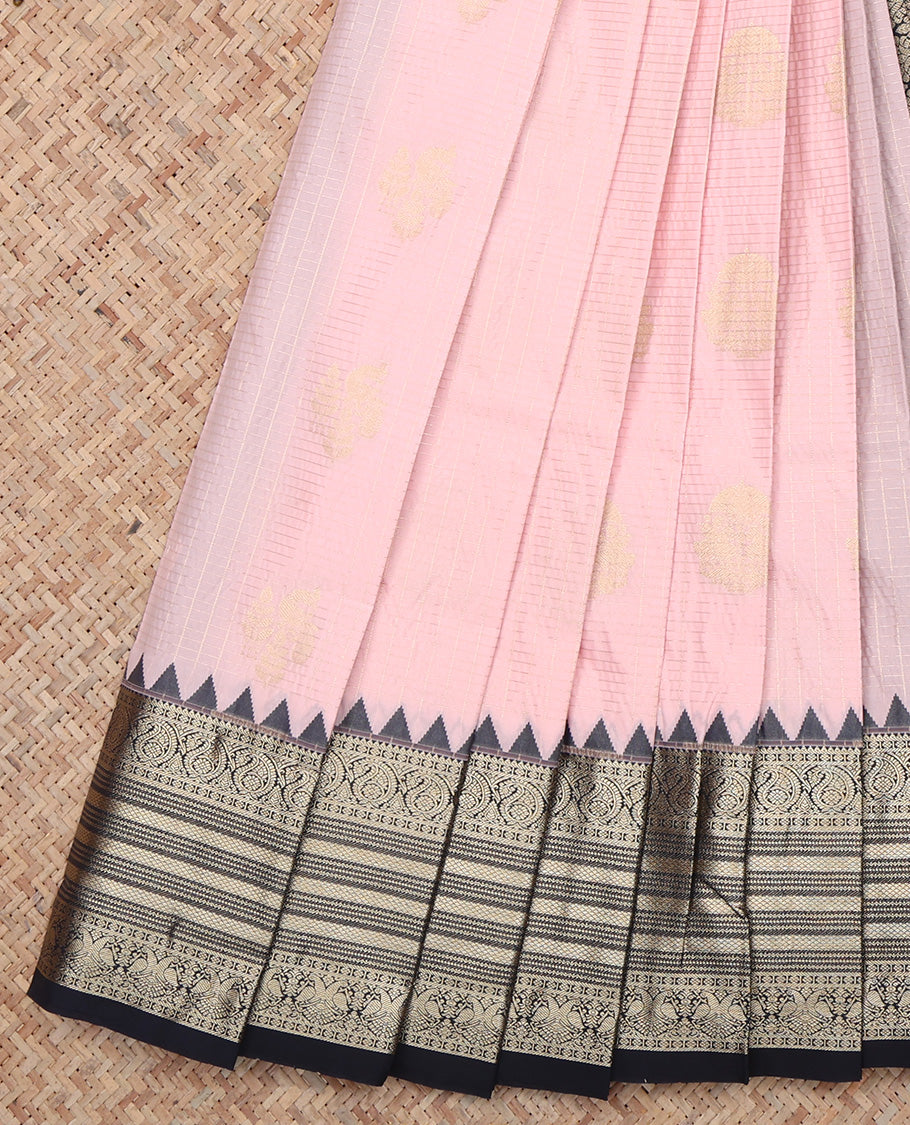 Baby Pink Stripes Budget Silk Saree