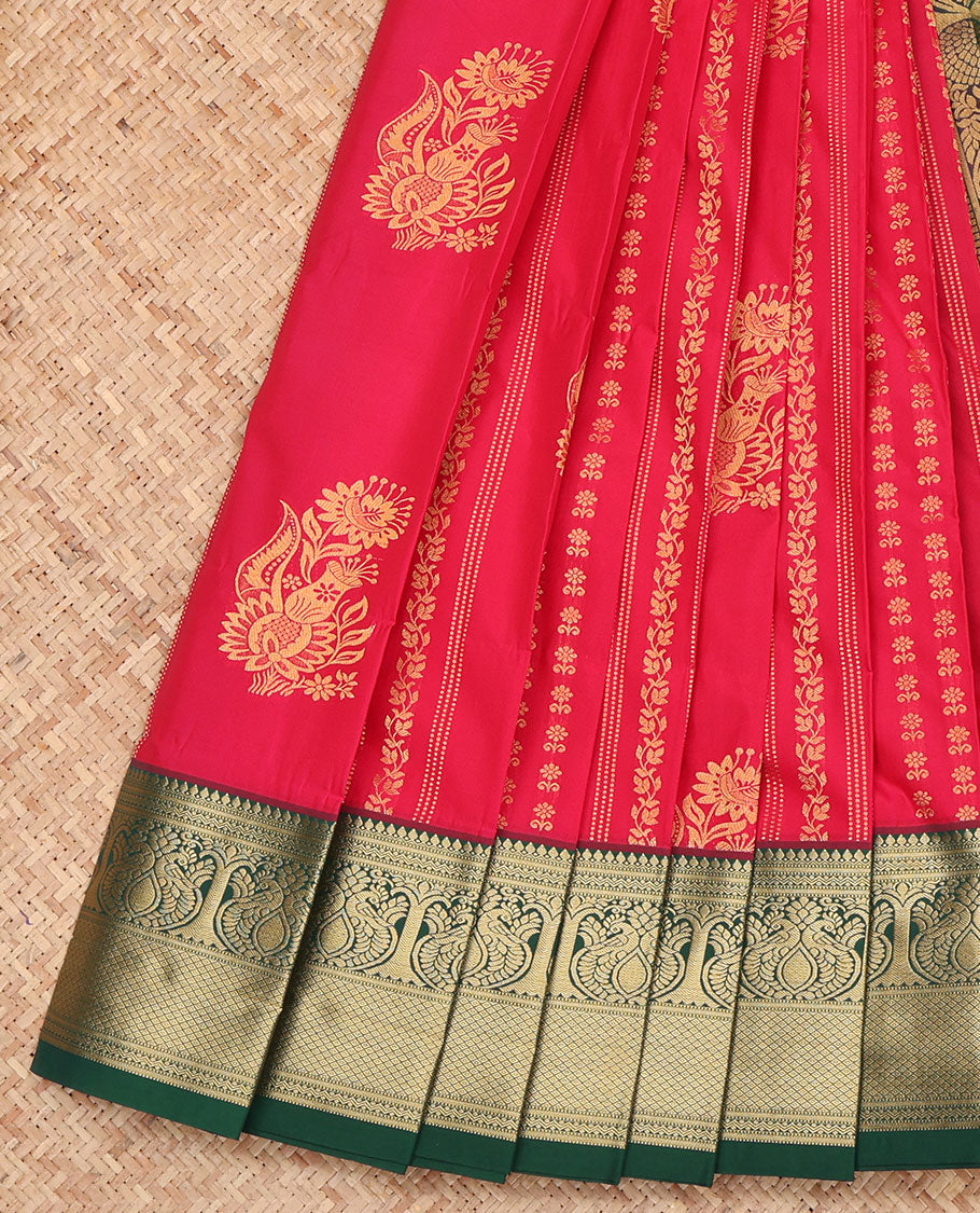 Red Zari Butta Budget Silk Saree