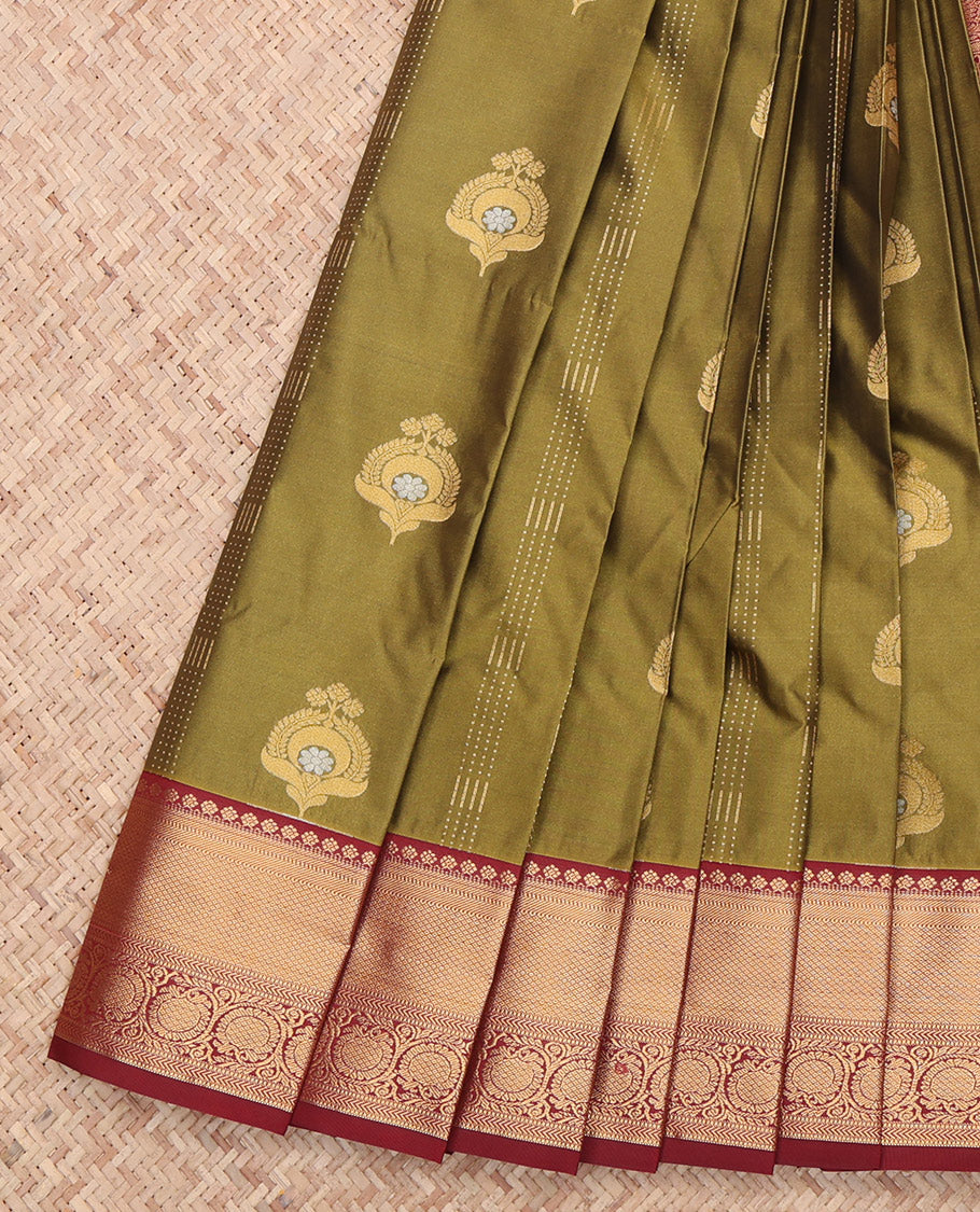 Green Floral Budget Silk Saree