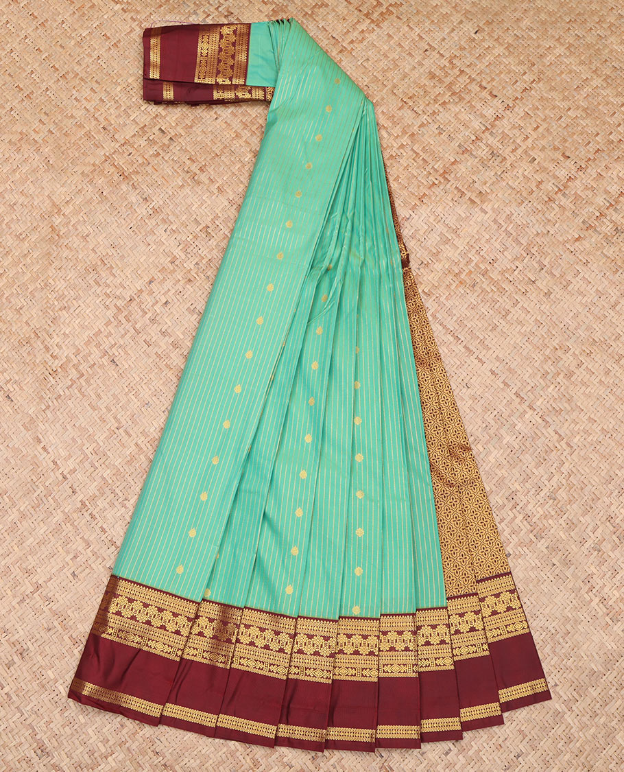 Green Rettai Pattu Border Traditional Budget Silk Saree