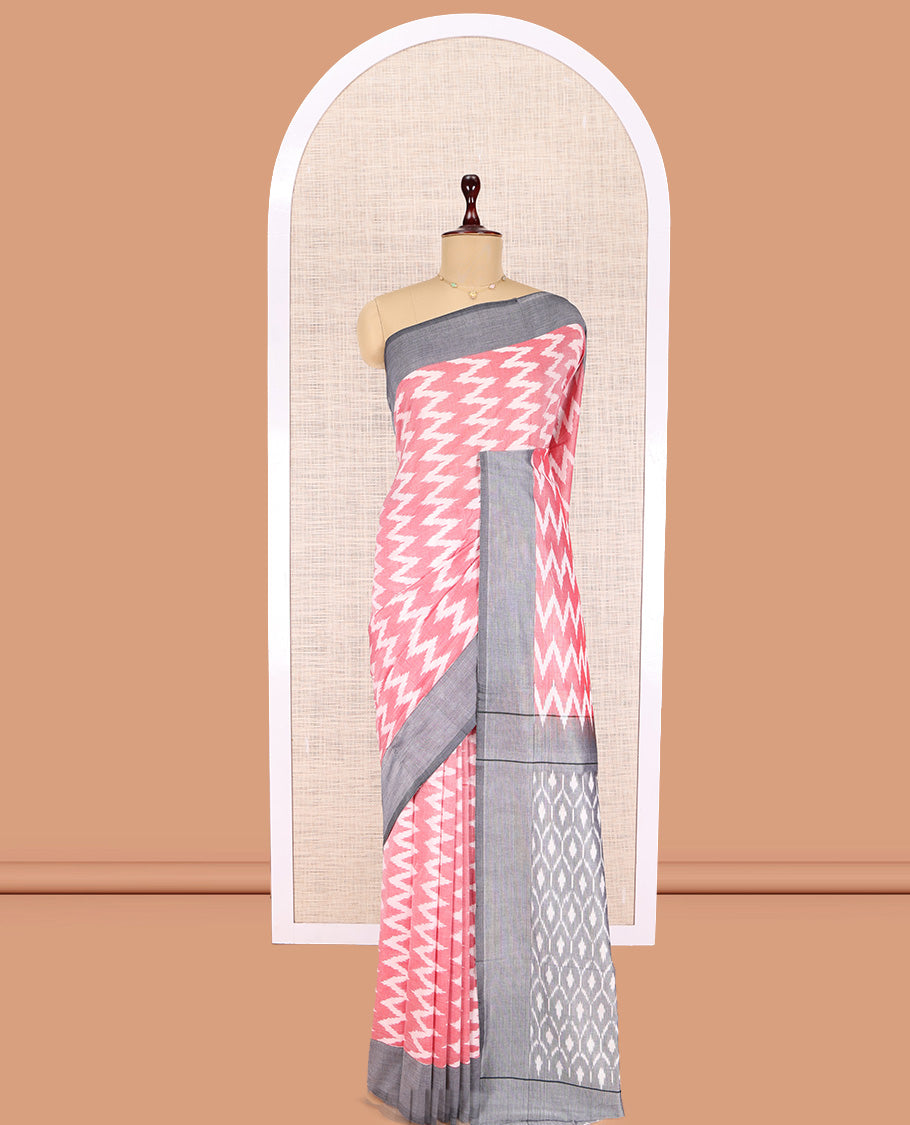 Pink Pochampally Ikat Cotton Saree