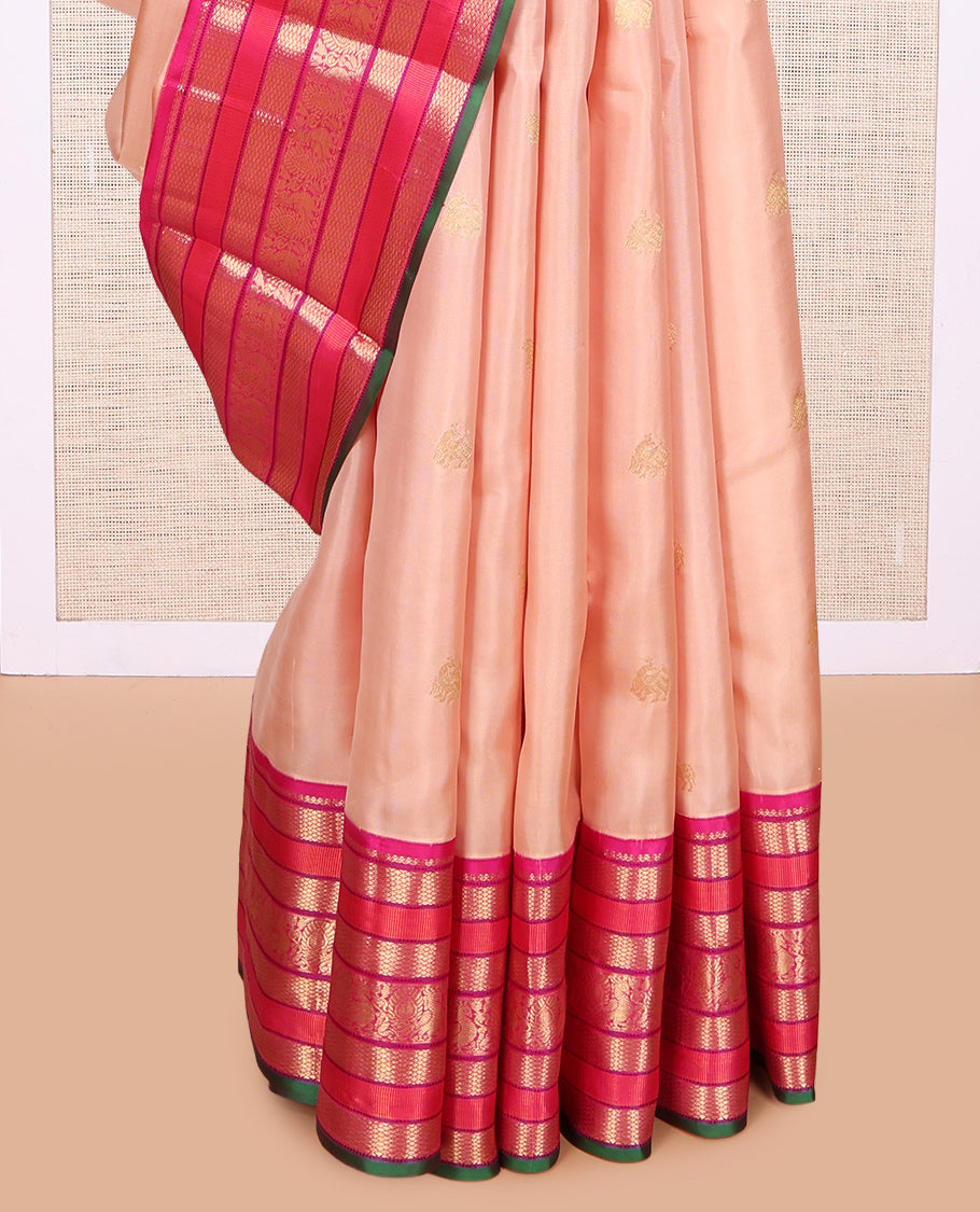 Pink Zari Buttas Kanchipuram Silk Saree