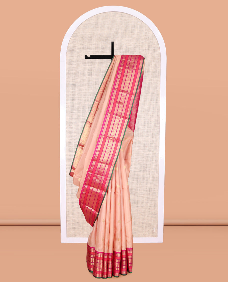 Pink Zari Buttas Kanchipuram Silk Saree