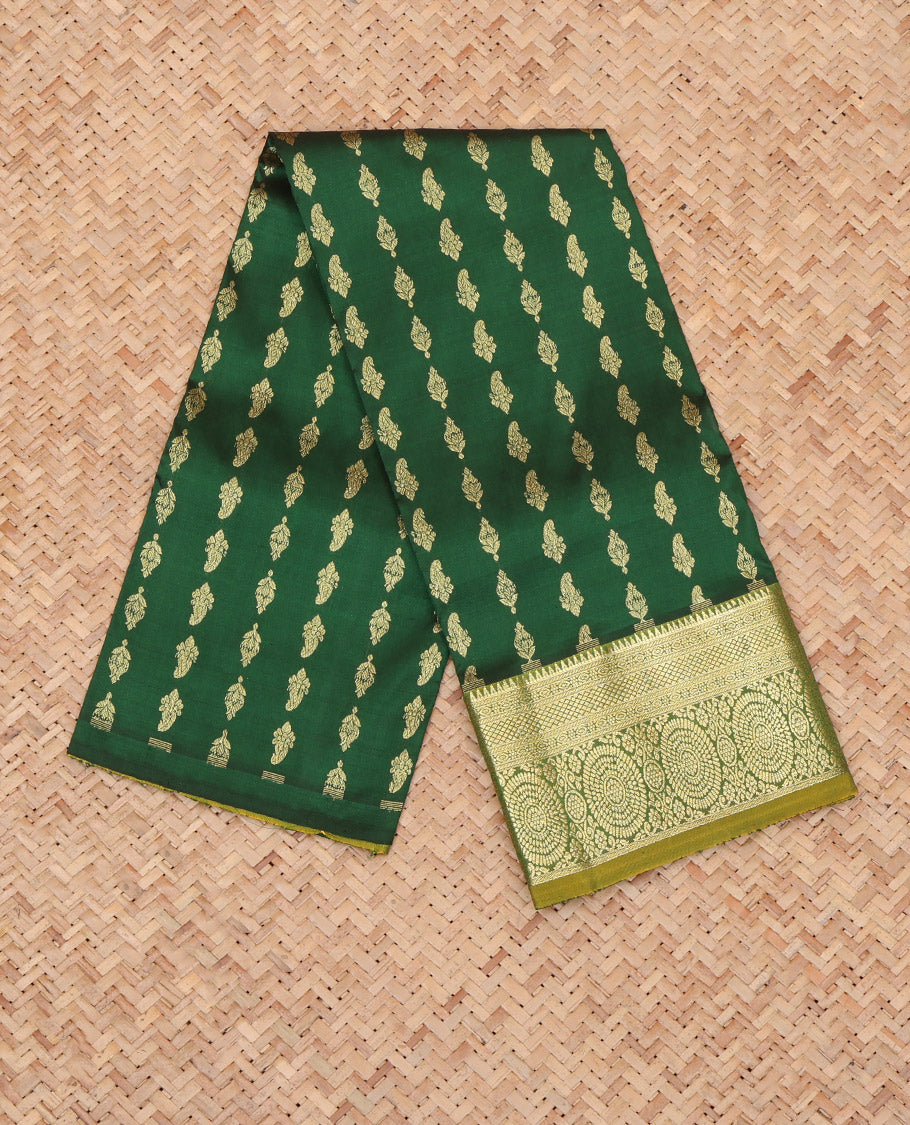 Green Pure Silk Navarathna Pavadai Material Set