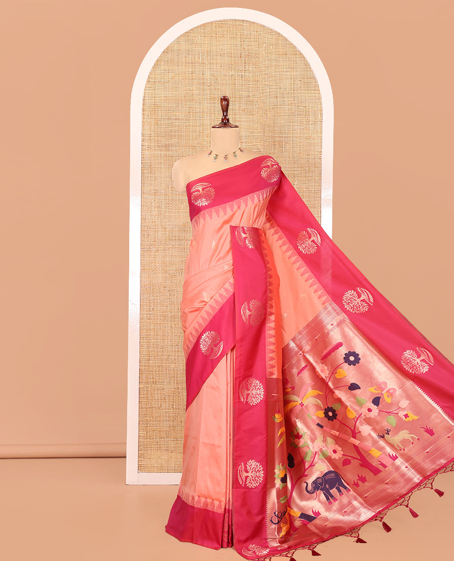 Peach Elite Soft Silk Saree