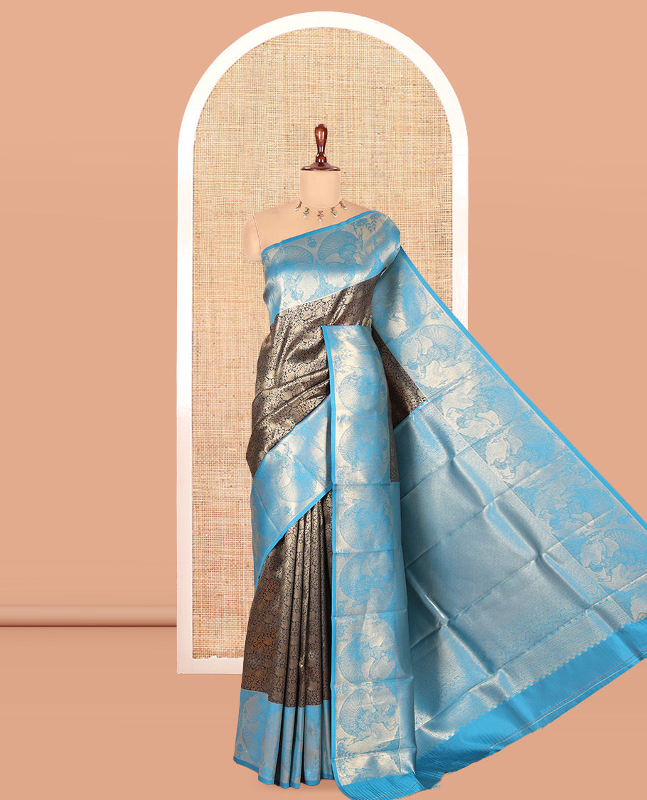 Black Semi-Soft Silk Saree