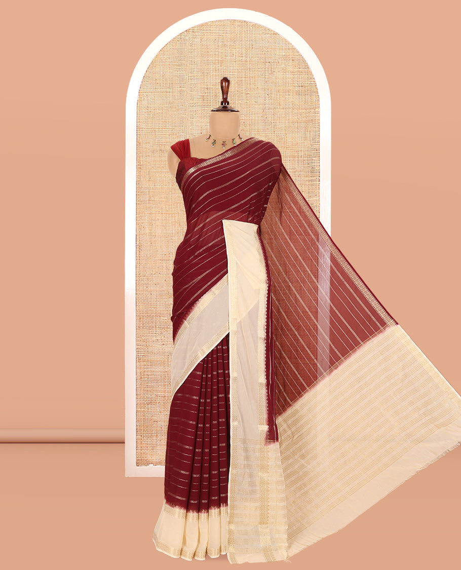 Wine Georgette Saree