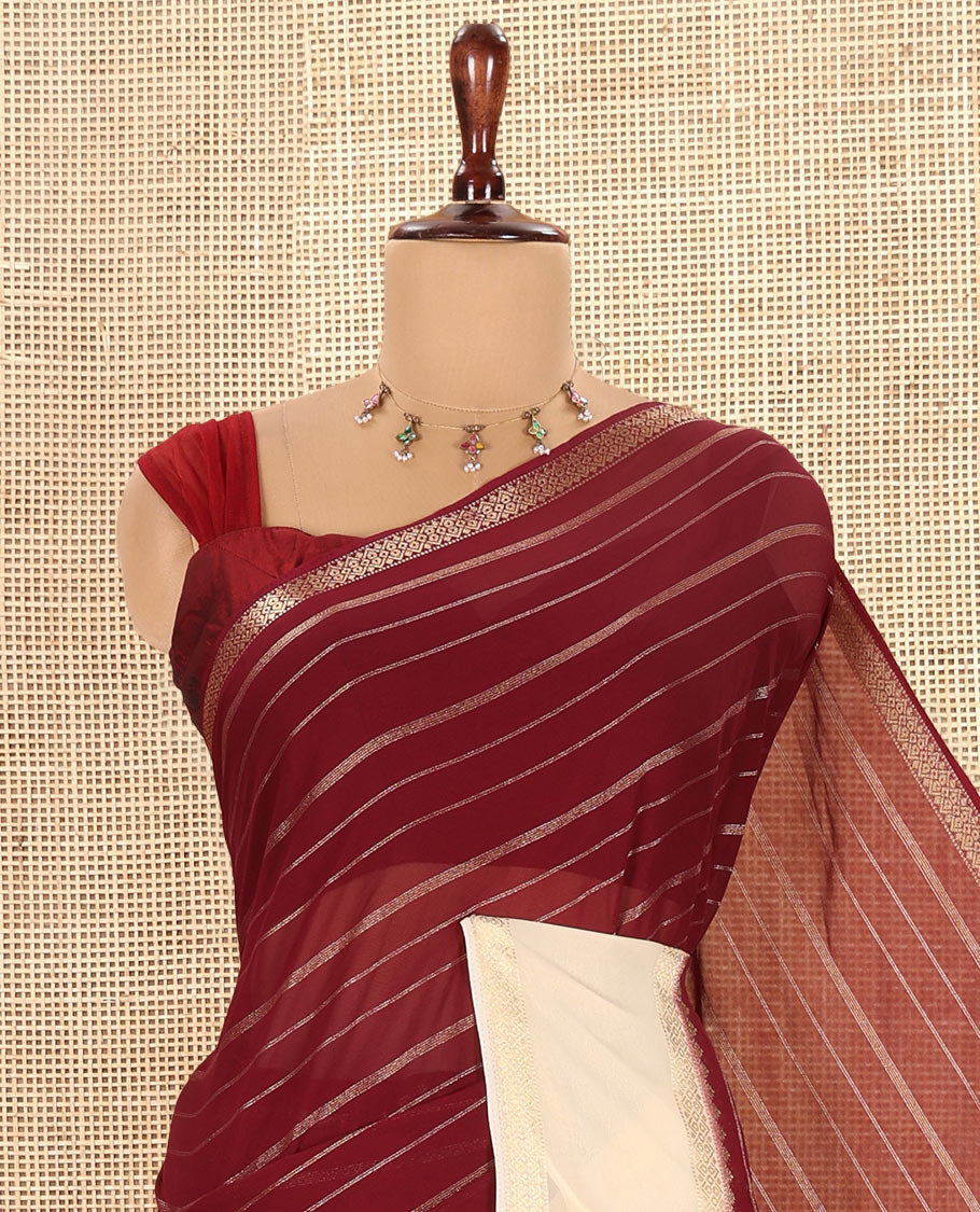 Wine Georgette Saree