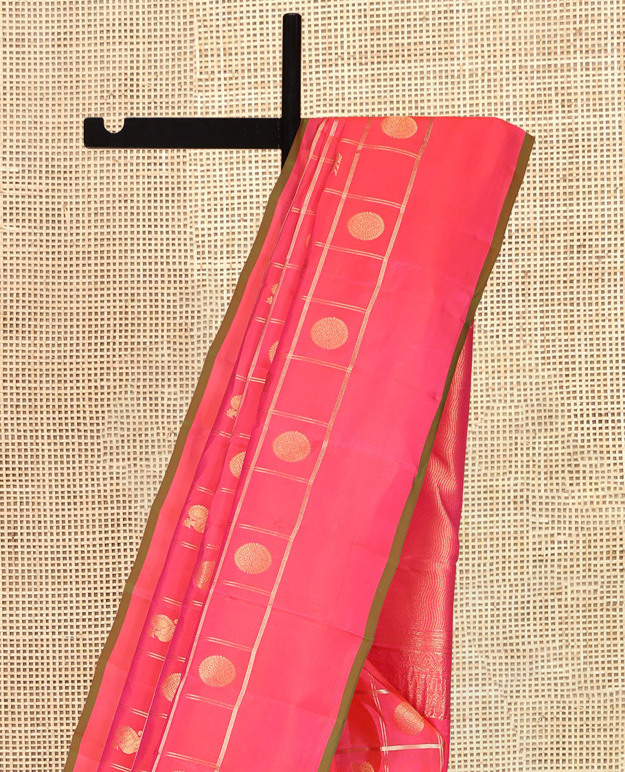 Red Vasundhara Lite Silk Mix Saree, Styled with Mayil-Chakram Butta Enclosed Checks, a Self-Border, Intricate Pallu, and a Matching Blouse