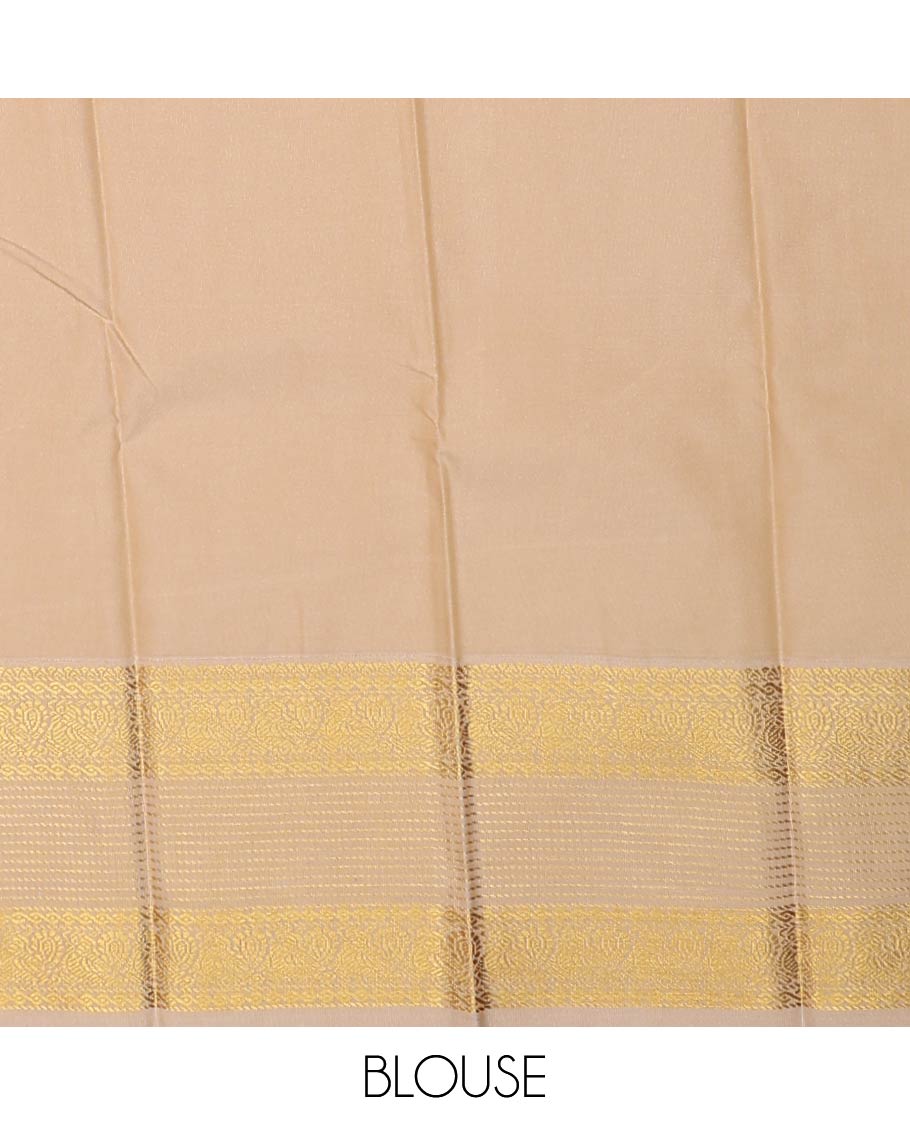 Dark green zari buttas gift saree, contrast traditional zari design border, and jaal pallu