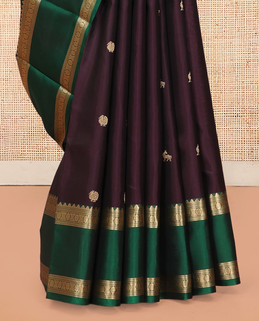 Wine Kanchipuram Chettinad Saree
