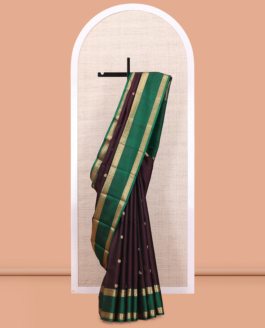 Wine Kanchipuram Chettinad Saree