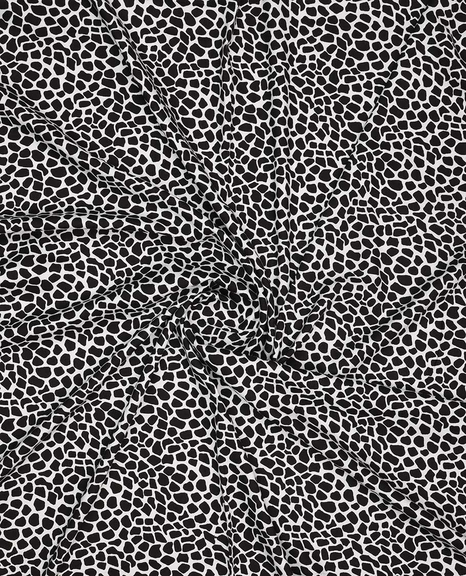 White & black cotton animal printed multi-use material