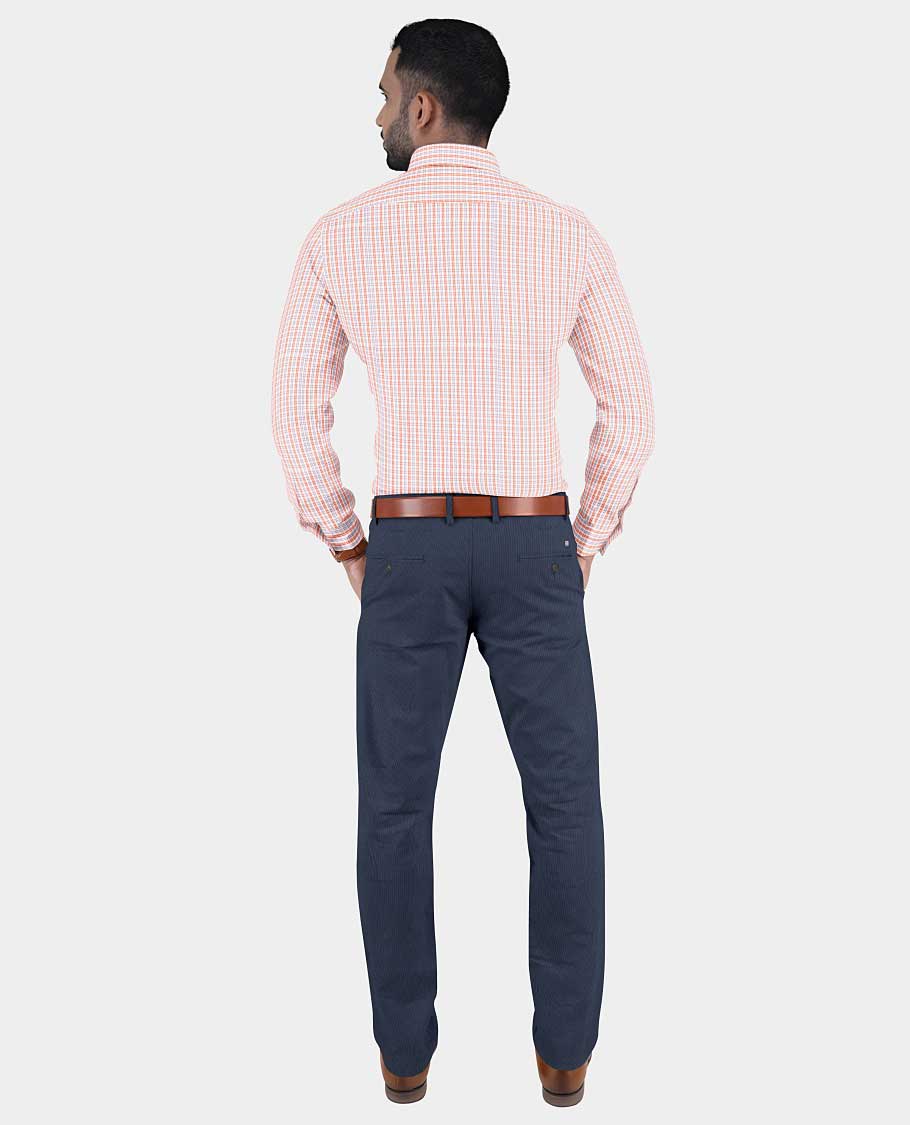 Arvind men's material set combo features 2 multi-colour checked cotton shirts & 2 contrast polyester viscose pants