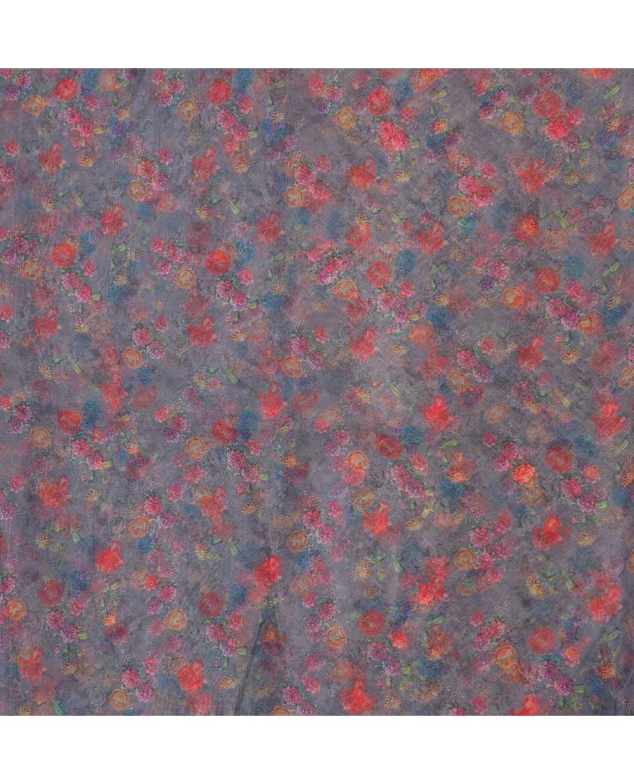 Multi-color floral designs digital printed organza multi-use material