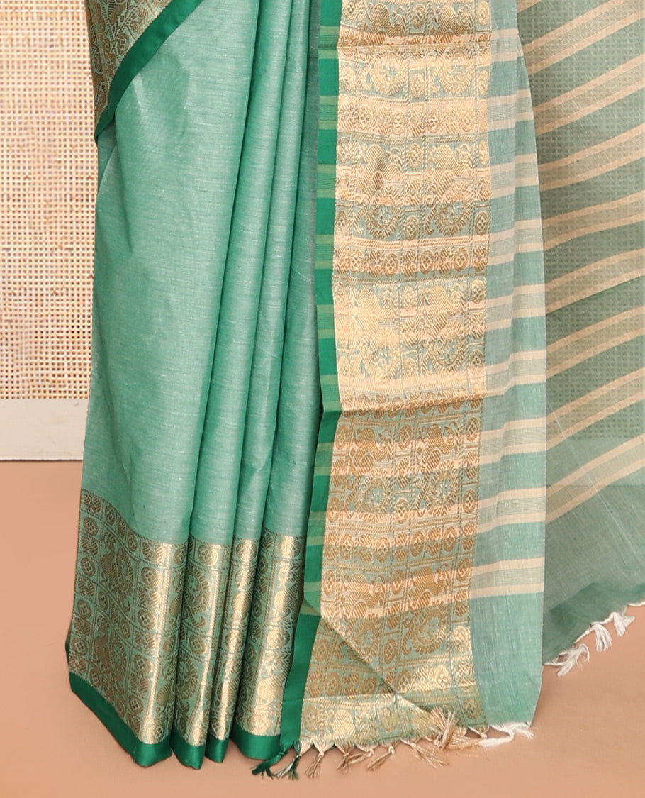 Green Plain Chettinad Cotton Saree